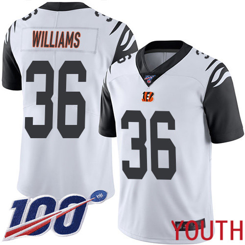 Cincinnati Bengals Limited White Youth Shawn Williams Jersey NFL Footballl #36 100th Season Rush Vapor Untouchable